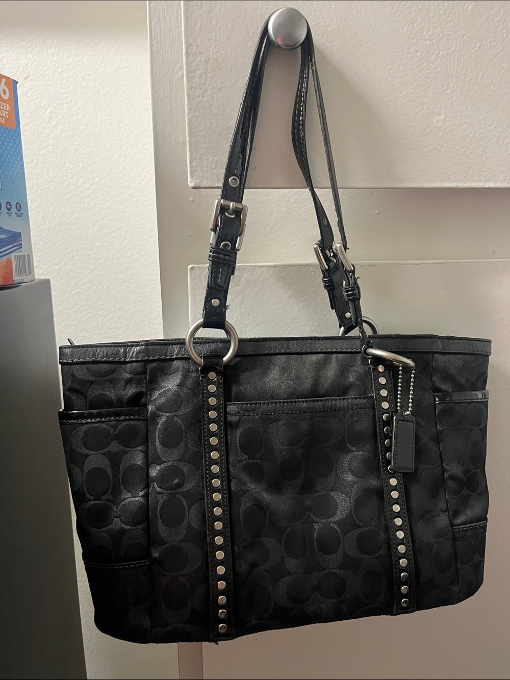 Coach Black Signature Studded Tote